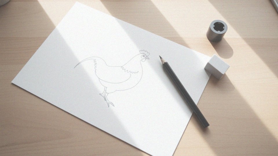 Jak narysować kontur ciała koguta?