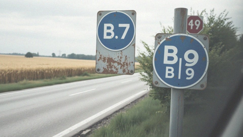 Jakie są różnice w punktach karnych za znak B-3 do B-7 oraz znak B-13 do B-19?